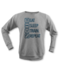 Eat sleep train tisort erkek sweatshirt on3