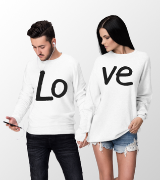 Lo ve Tasarım Çift Sweatshirt Kombini