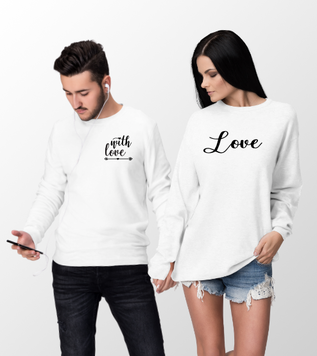 With - LOVE Sweatshirt Çift Kombini