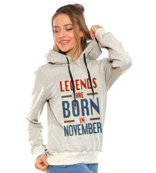 Legends are Born In November Grey Sweatshirt