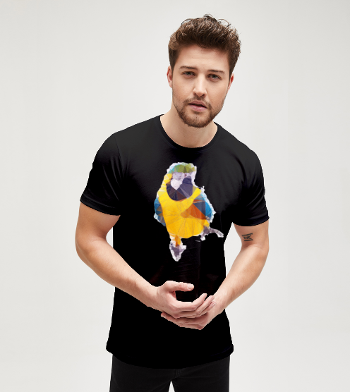 Low-poly-papagan-siyah-tisort-erkek-tshirt-tasarla-on3