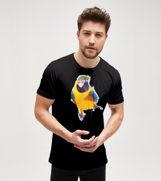 Low Poly Parrot Black T-shirt