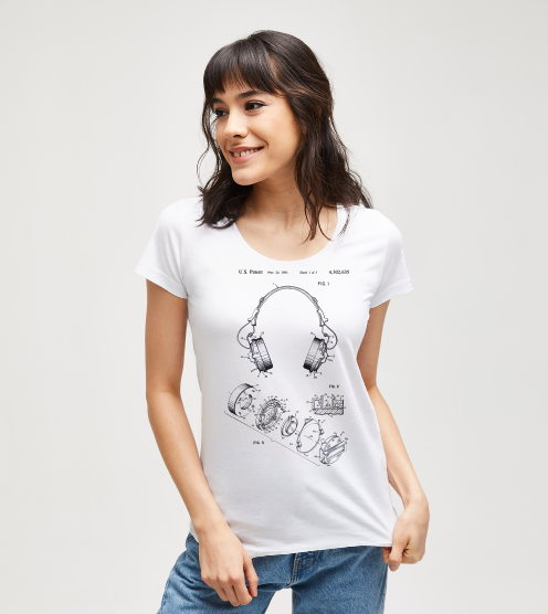 Kulaklik-desenli-vintage-baskili-tisort-kadin-tshirt-tasarla-on3