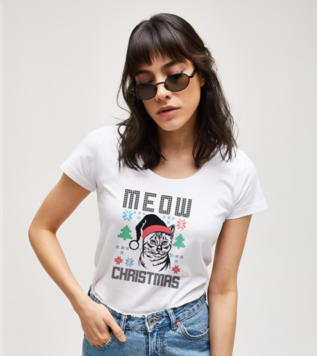Meow Christmas Tişört