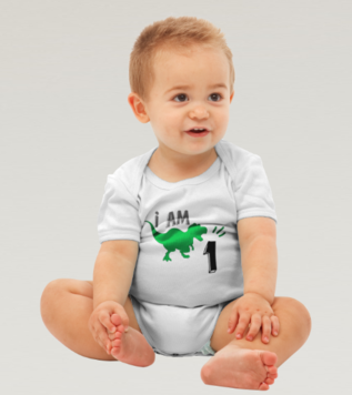 Dino 1 years old onesie