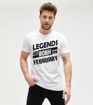 Legends Are Born in February White T-shirt