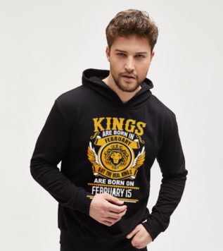 Real Kings are born in February Black Sweatshirt