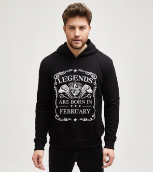 Legends Are Born In February Siyah Sweatshirt