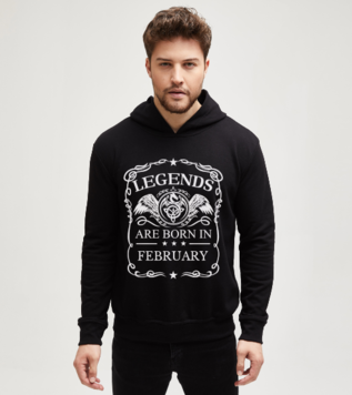 Legends Are Born In February Black Sweatshirt