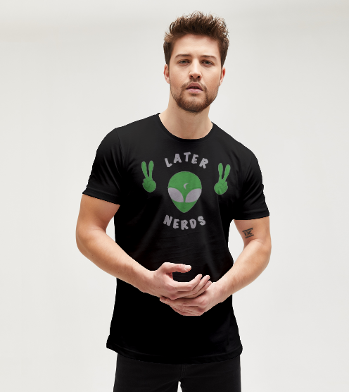 Uzayli-alien-later-erkek-siyah-tisort-erkek-tshirt-tasarla-on3