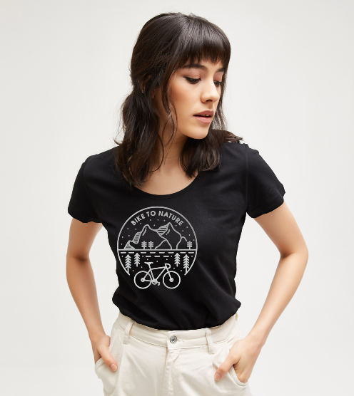 Bike-to-nature-siyah-tisort-kadin-tshirt-tasarla-on3
