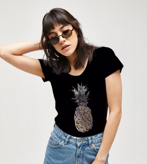 Ananas-tasarim-siyah-tisort-kadin-tshirt-tasarla-on3