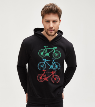 Bisiklet Eskiz Siyah Sweatshirt