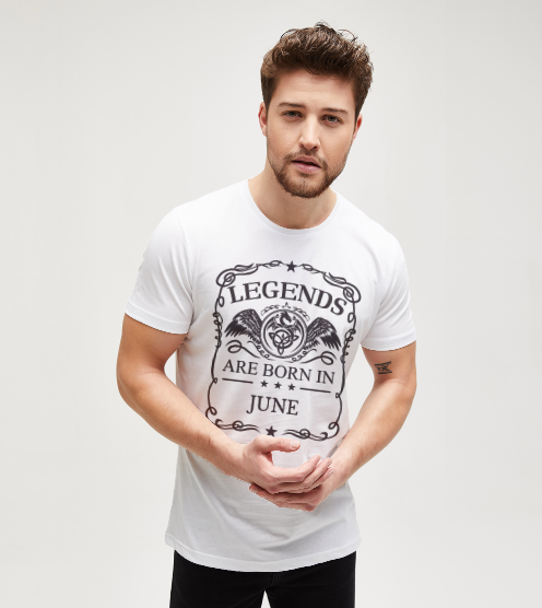 Legends-are-born-in-june-beyaz-tisort-erkek-tshirt-tasarla-on3