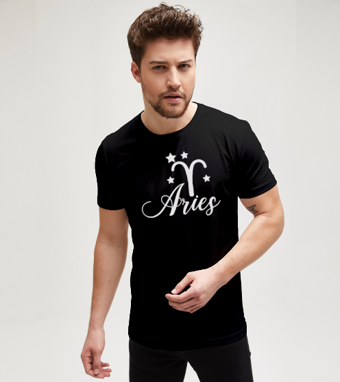 Aries-koc-burcu-siyah-tisort-erkek-tshirt-tasarla-on3