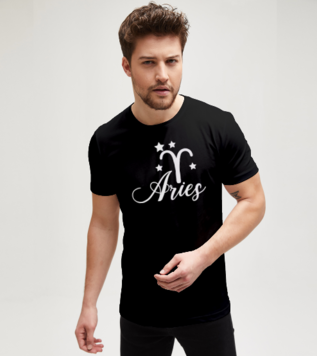 Aries Horoscope Symbol Black T-shirt