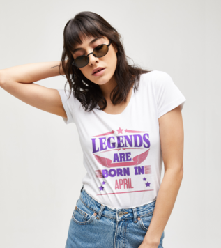 Legends are born in April Woman T-shirt