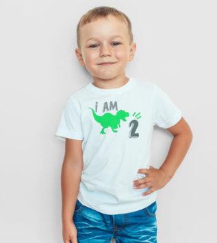 2. th Birthday Dino T-shirt