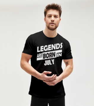 Legends Are Born in July Black T-shirt