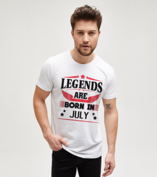 Legends are born in July White T-shirt