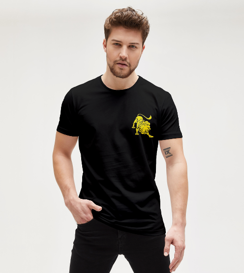 Aslan-burcu-erkek-siyah-tisort-erkek-tshirt-tasarla-on3