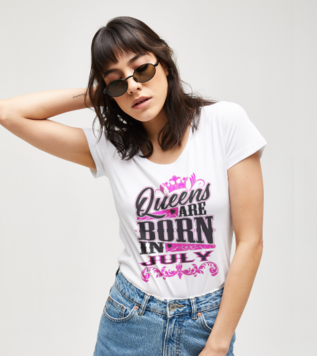 Queens Are Born in July Designer T-shirt