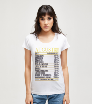 August Born Facts Tişört