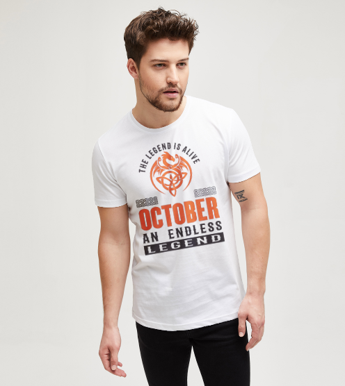 The-legend-is-alive-ekim-dogum-gunu-tisort-erkek-tshirt-tasarla-on3