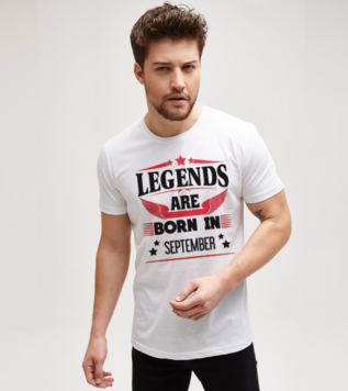 Legends are born in September White T-shirt
