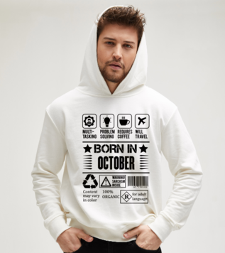 Born in October Beyaz Sweatshirt