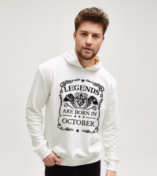 Legends Are Born In October White Sweatshirt