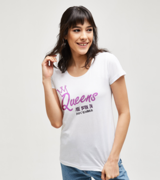 Queens Are Born in November White T-shirt 