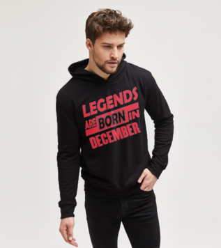 Legends Are Born in December Siyah Sweatshirt 