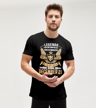 Legends Are Born in December Black T-shirt