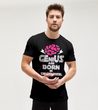 Genius Are Born in December T-shirt