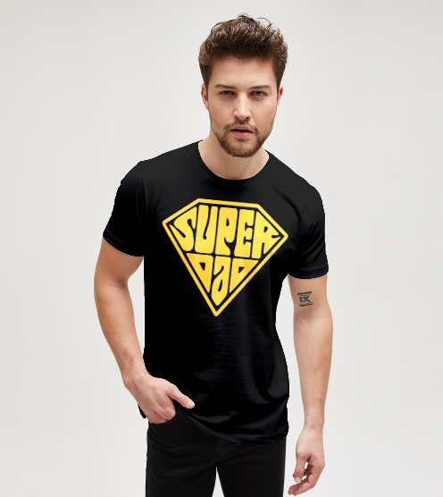 Super-dad-siyah-tisort-erkek-tshirt-tasarla-on3