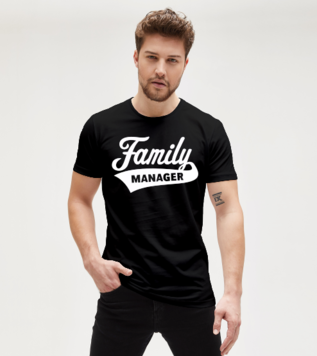 Family Manager Tasarım Siyah Tişört