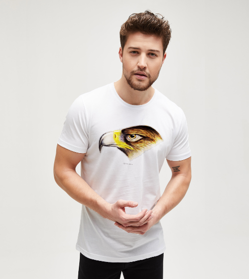 Kartal-desenli-beyaz-tisort-erkek-tshirt-tasarla-on3