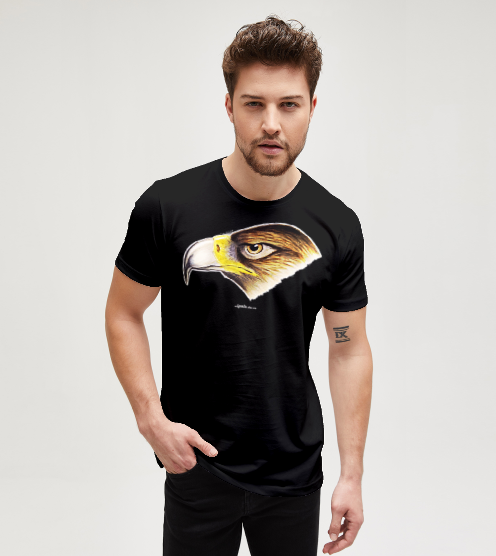 Kartal-desenli-siyah-tisort-erkek-tshirt-tasarla-on3