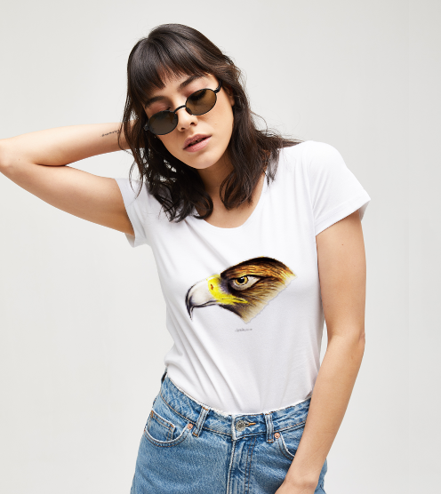 Kartal-desenli-siyah-beyaz-tisort-kadin-tshirt-tasarla-on3