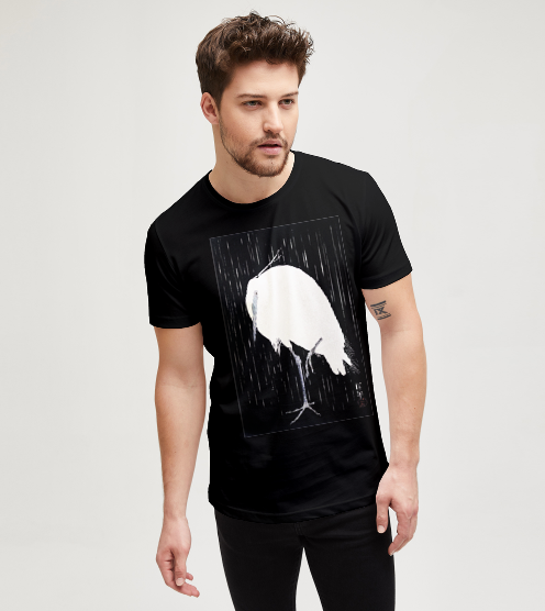 Yagmurda-ak-balikcil-tisort-erkek-tshirt-tasarla-on3