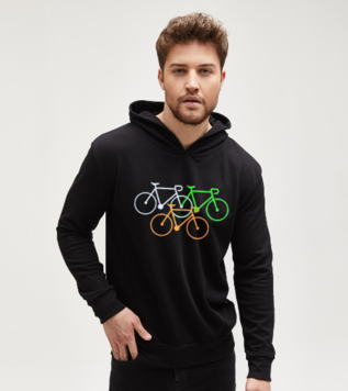 Bike Singlespeed Cycling Siyah Custom Hoodie