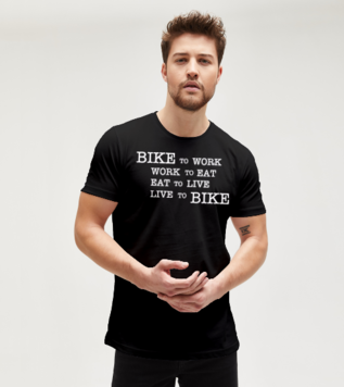 Bike To Work Komik Siyah Erkek Tişört