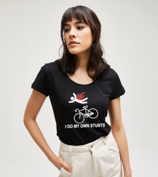 Bisiklet sürmek Siyah Kadın Tshirt