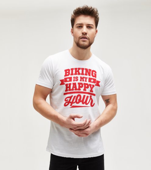 Biking-is-my-happy-hour-siyah-erkek-tisort-erkek-tisort-tasarla-on3