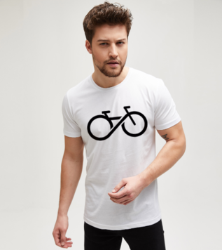 Bisiklet sonsuzluğu Beyaz Erkek Tişört