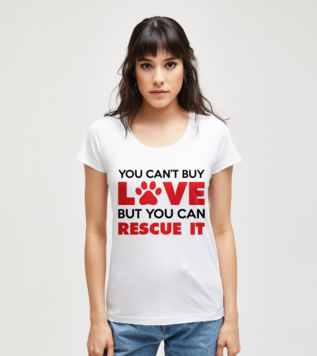 You Can't Buy Love But You Can Rescue It White Women's Tshirt