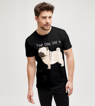 Funny Dog Fart Shirt - The Dog Did It Black Men's Tshirt