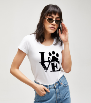 Love Paw White Women's Tshirt