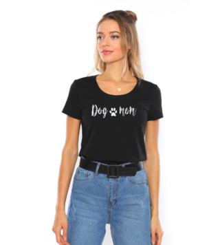 Dog Mom Black Women's Tshirt